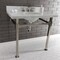 Kingston Brass KVPB36MOQ6 36-Inch Carrara Marble Console Sink, Marble White/Polished Nickel KVPB36MOQ6 - alternate 2